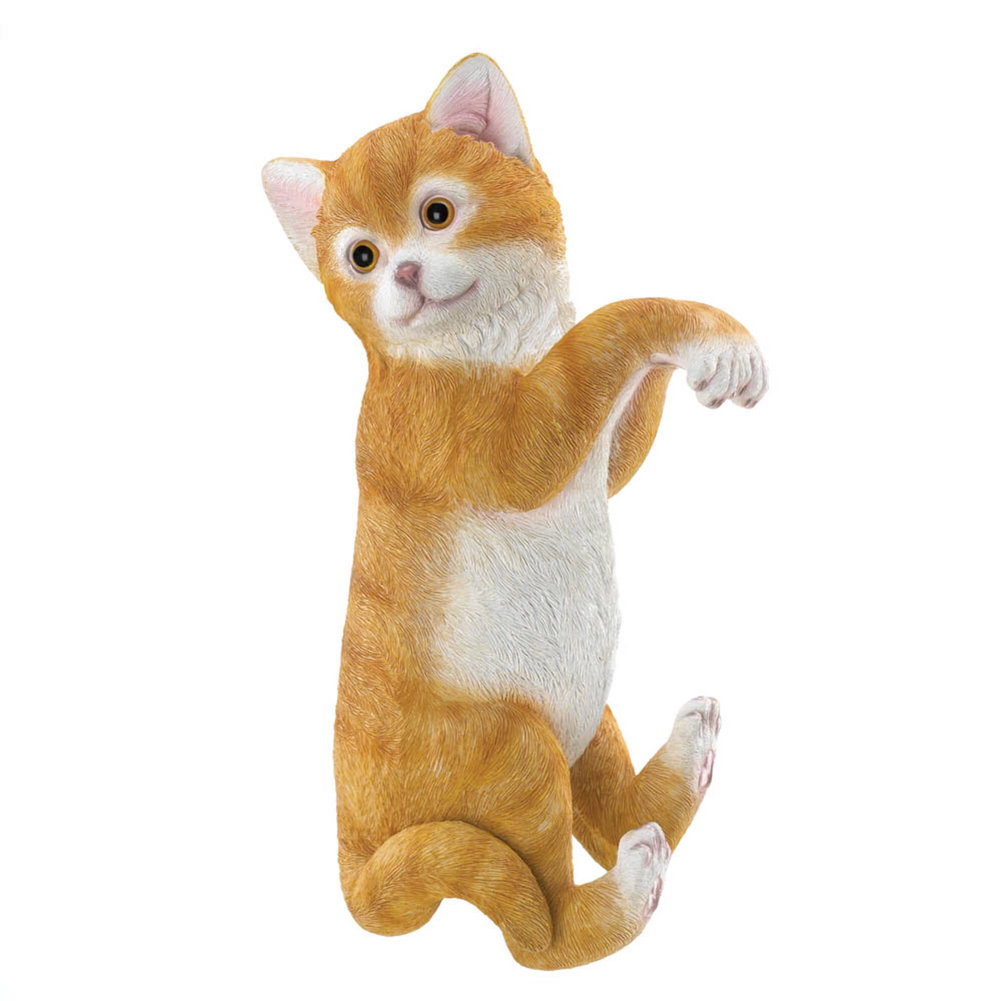 11" Climbing Cat Amber Décor